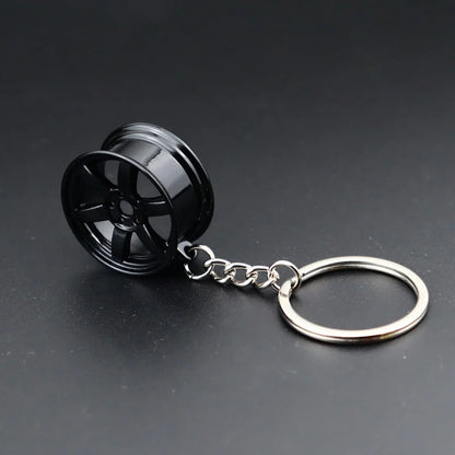 Stainless Steel Car Keychains Brake Disc Turbocharger Gear Design Keyrings Creative Mechanical Car Parts Keychain Gift for Men