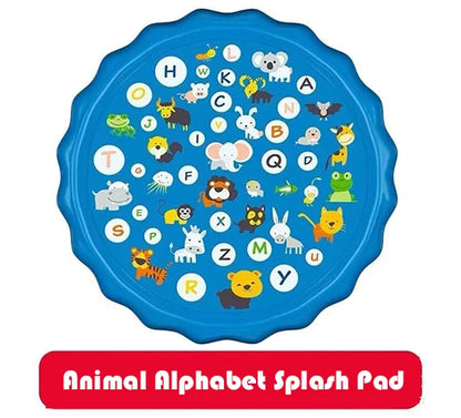 100/170cm Outdoor Kids Sprinkler Play Pad Mat Lawn Beach Letters Inflatable Water Pad Spray Water Games Mat Beach Cushion