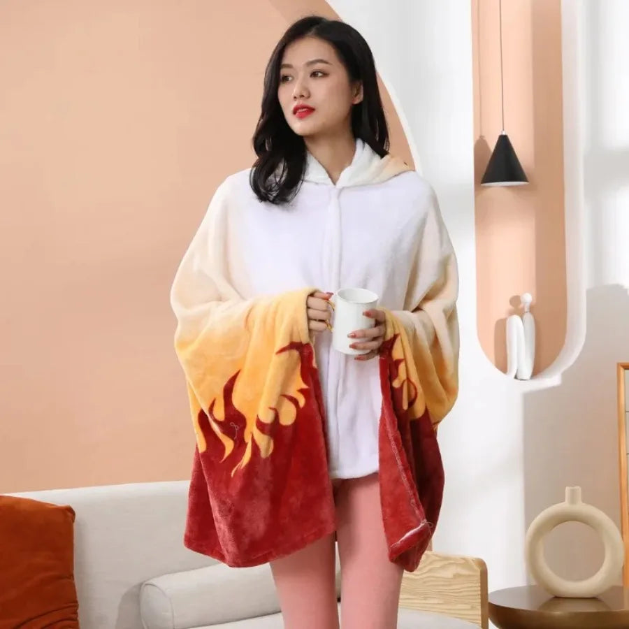 Kawaii Demon Slayer Blanket Plaid Kimetsu No Yaiba Cutecore Cosplay Essentials Pajama Bathrobe Flannel Shinobu Nezuko Collection