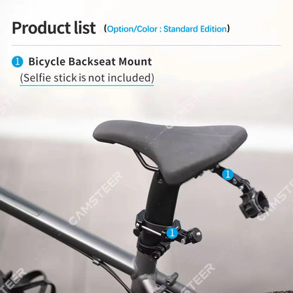 Camsteer Bicycle Backseat Mount 3rd Person View GoPro 13 12 Camera Brackets for Insta360 X6 X5 AcePro DJI Osmo360 Action 6 5Pro