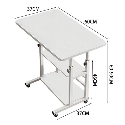 Height Adjustable Mobile Table Overbed Desk with Wheels Multi Color