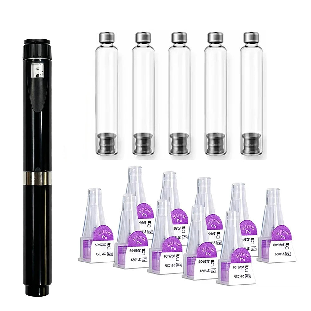 Reusable Injection Pen Peptide Pen,Insulin Pen Reusable Adjustable Dose Cartridge Subcutaneous Injector Medical Durable Precise