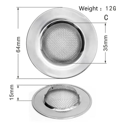 Kitchen Sink Filter Stainless Steel Mesh Sink Strainer Filter Sewer Mesh Strainers Bathroom Sink Strainer Drain Hole Filter Trap