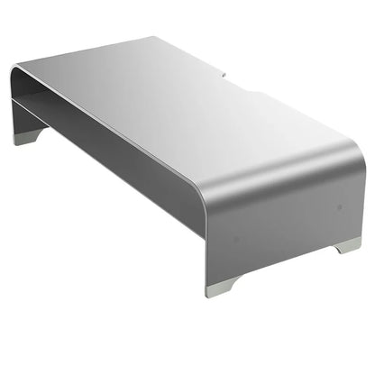 Aluminum Alloy Monitor Riser Stand Premium Ergonomic Desk Organizer Laptop Screen Holder with Storage Workstation Metal Base