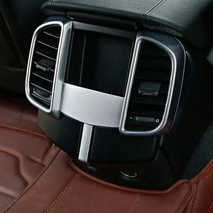 For Porsche Macan Cayenne 2011-2022 ABS Red Car Rear Air-conditioning Outlet Frame Cover Trim Interior Car Accessories