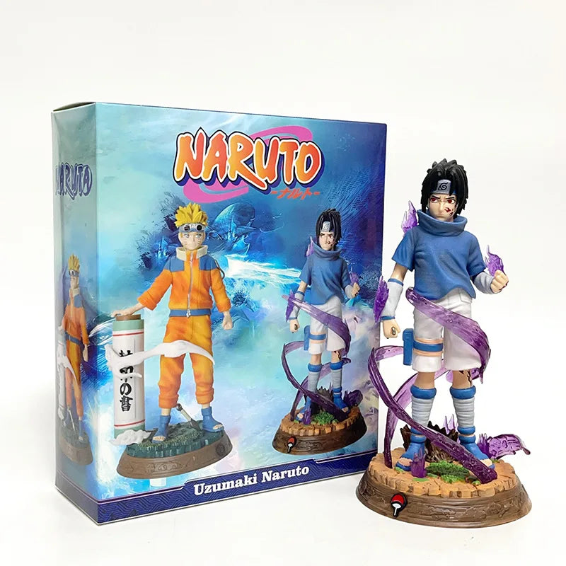 12CM Anime Naruto Uzumaki Sasuke Figure Vibration Stars Fighting Pose Model Toy Doll Aciton Figure PVC Desktop Decorations Gift