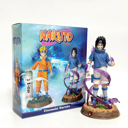 12CM Anime Naruto Uzumaki Sasuke Figure Vibration Stars Fighting Pose Model Toy Doll Aciton Figure PVC Desktop Decorations Gift
