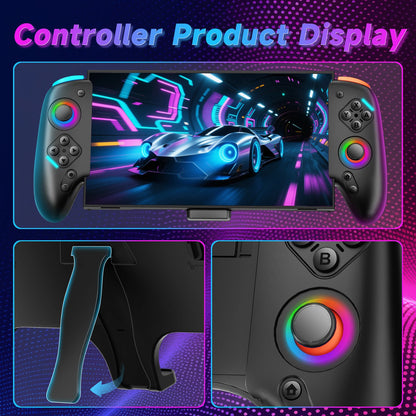 Controller For Nintendo Switch 2/Joycon One-piece Joypad,Wired RGB Gamepad 9Axis Gyro Dual Shock Turbo Programable Game Pad Grip