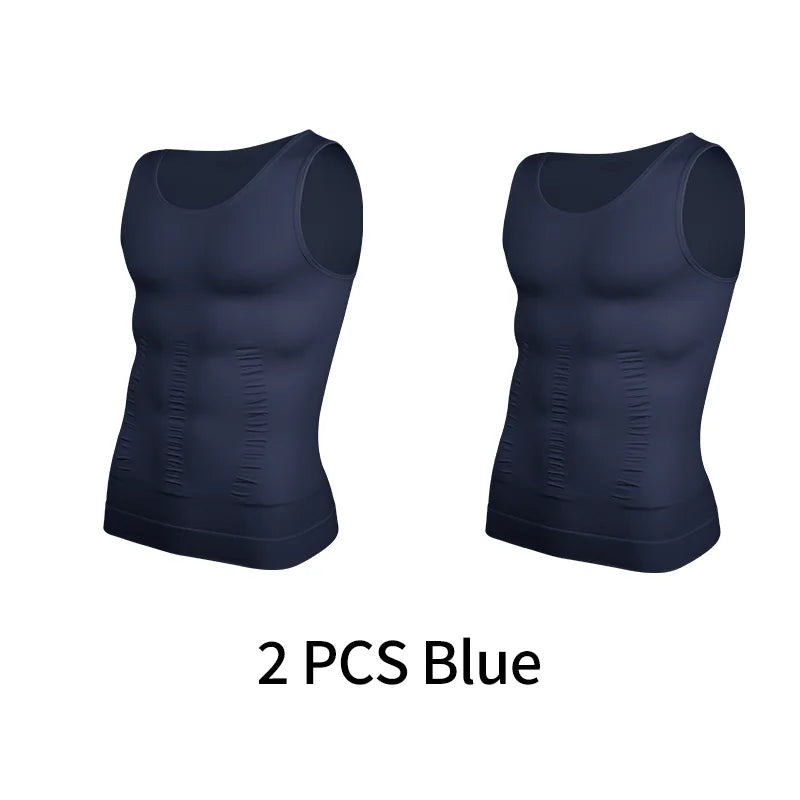 Mens Slimming Body Shaper Vest Shirt Abs Abdomen Slim Gym Workout Tummy Control Compression Tank Top Sleeveless Shapewear