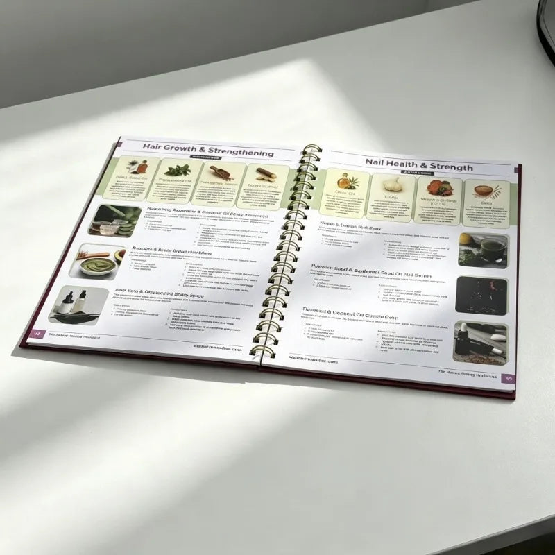 The Natural Healing Handbook, Spiral Bound Herbal Guide, Holistic Natural Remedies Book for Wellness Lovers, English Version