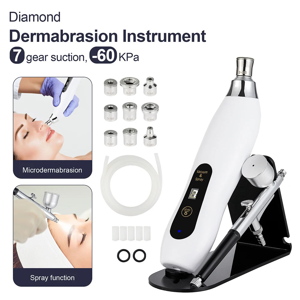 Portable Diamond Microdermabrasion Facial Peeling Machine Hydrating Airbrush Exfoliation Deep Cleaning Vacuum Blackhead Remover