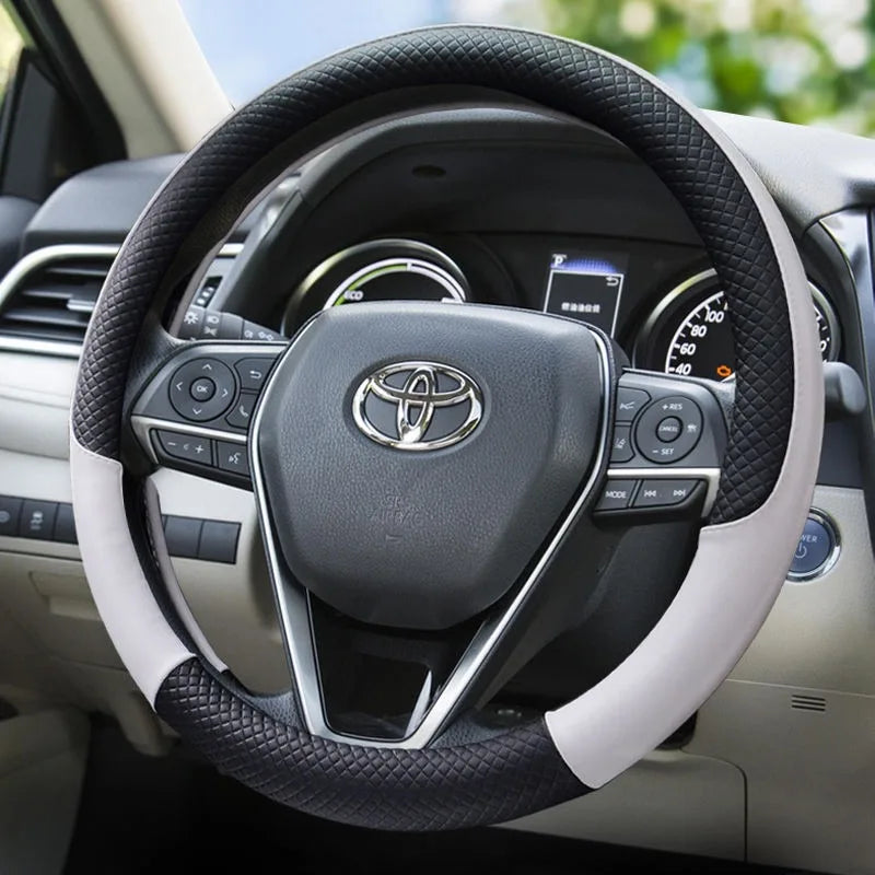 Durable Anti-Slip Car Steering Wheel Cover Microfiber Leather Steering Wheel Cover Universal Fit for Car, Truck, SUV, Van38cm
