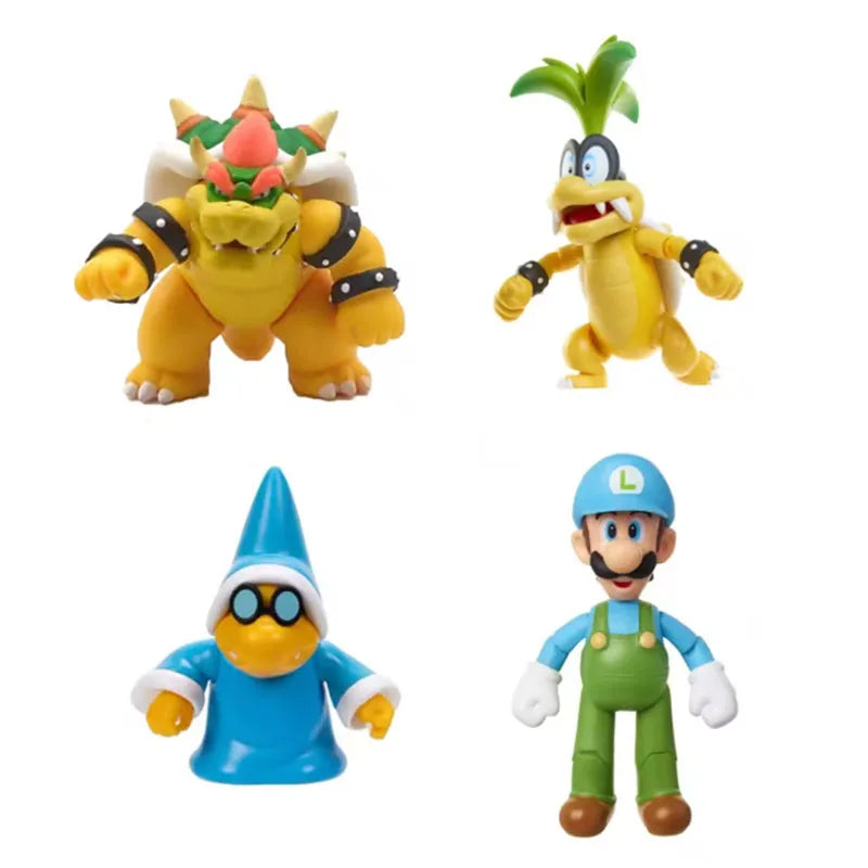 Jakks Super Luigi Bowser Action Figure Toys Cute Kamek Iggy Koopa Anime Figure Collection Dolls Gifts for Children