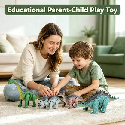 Wind-Up Automatic Walking Mechanical Dinosaur Toy Set,Realistic Dino Figures Educational Playset,Birthday Christmas Gift for Kid