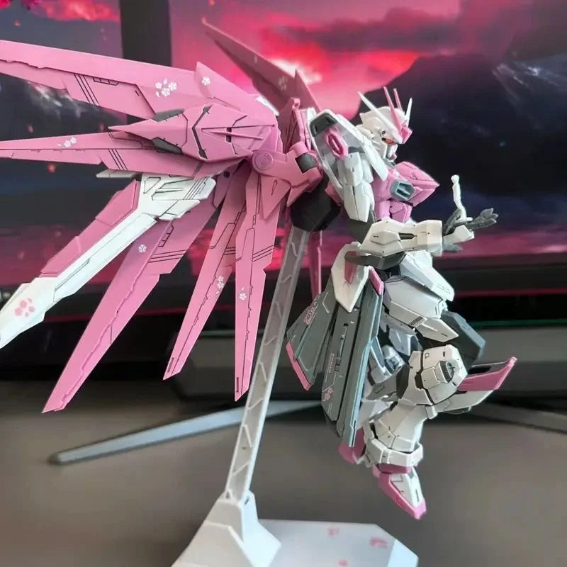 New HG 1/144 ZGMF-X10A Freedom Freshman Ver Cherry Blossom Color Scheme Mecha Assembly Model Anime Action Figures Gift