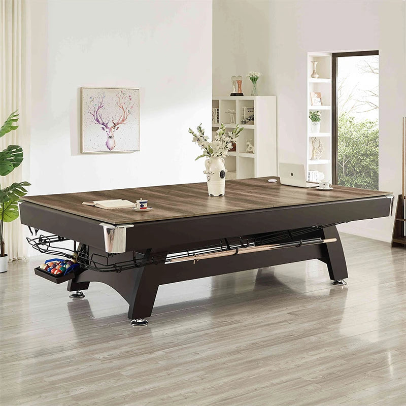 Household solid wood pool table automatic return American black eight indoor pool table multi-functional three-in-one marble tab