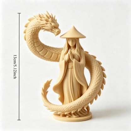 Oriental Dragon Guardian Statue Prayer Statue Traditional Oriental Dragon Sculpture Zen Tea Room Desktop Decoration Art Gift