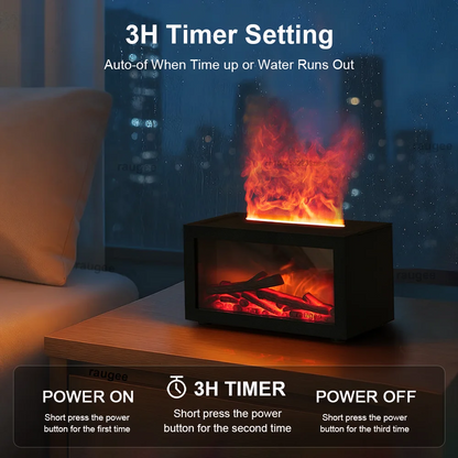 Fireplace Humidifier Aroma Flame Humidifier Fragrance Diffuser Aromatherapy Essential Oil Diffuser Fire Humidifier for Home Room
