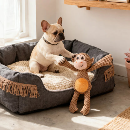 Durable Long-Legged Monkey Squeaky Plush Dog Toy, Bite Proof Interactive Toy for Aggressive Chewers, Training Toy for All Size
