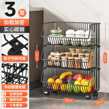 주방수납 Rolling Storage Cart Multipurpose Rustproof Modern Storage Cart Kitchen Multi-layer Trolley with Wheel Kitchen Furniture