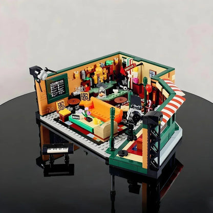 Friends House Family Classic City Central Apartment Building Block Cafe Room MOC-Streetview Model Toy Gift