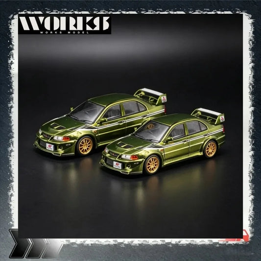 WORKS MODEL 2026TDE-1:64 Mitsubishi Evolution Simulation Alloy Car Model, Boys' Toy, Collection Decoration Item.