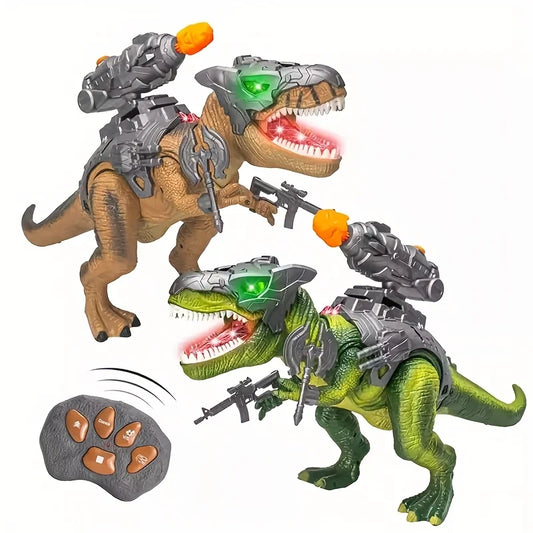 Simulated Alloy Dinosaur Toy, RC T-Rex, Runs & Roars, Built-in Sound Effects, Birthday Gift for Kids 3+, With Remote, Batteries