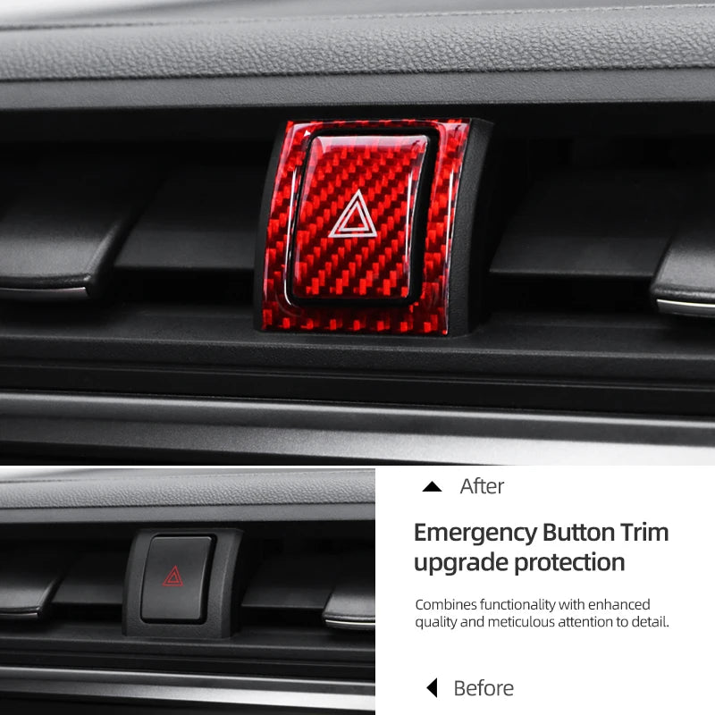 For Subaru BRZ/Toyota GR86 2021- Carbon Fiber Emergency Flasher Switch Button Trim Stickers Car Interior Tuning Accessories