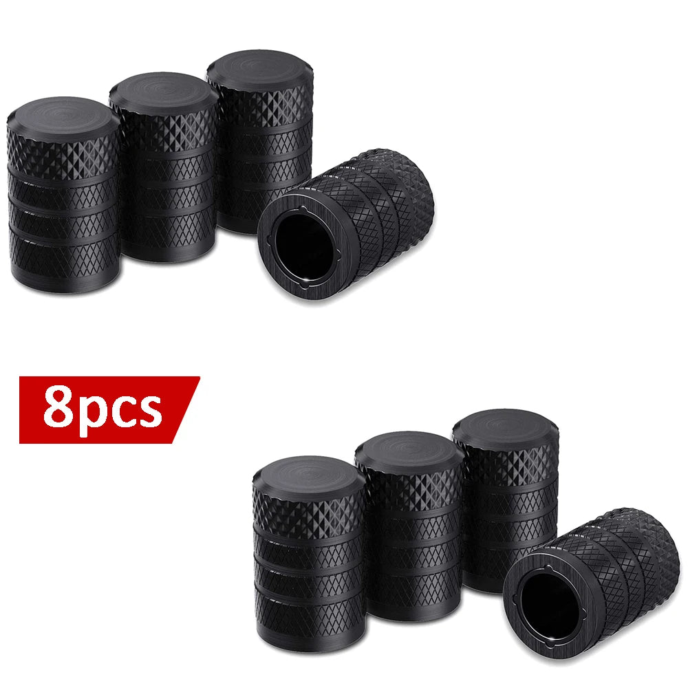 8PCS Tire Wheel Caps Metal Tyre Air Stem Dust Nipple Caps with Plastic Liner Corrosion Resistant Leak-Proof Cars and Motorcycles