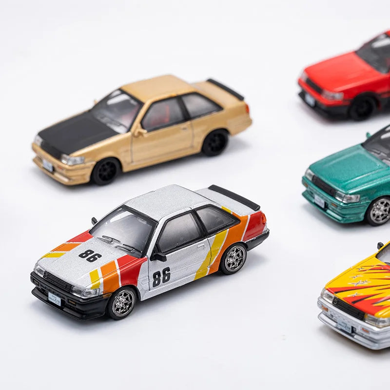 DCT 1/64 AE86 Model Car Classical Vehicle Diecast Toy Collection Car Station Vehicle with Display Box for Adults