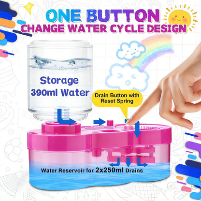 New Paint Brush Cleaner With Drain Button Automatic Water Circulation Paint Brush Cleaning Machine Cleaning Bucket Art Tools
