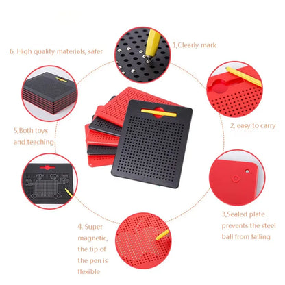 Magnetic Drawing Board Magnetized Ball Board For Kids Travel Activities Montessori Education Toy Magnet Pad Magnetic Stylus Game