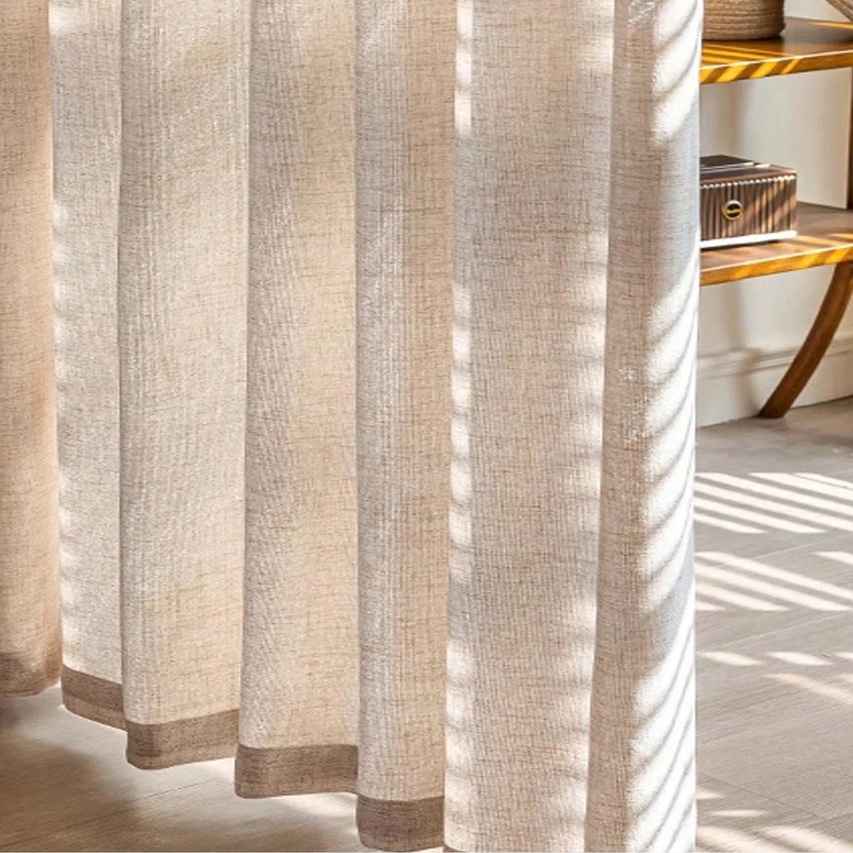 1pc Japanese linen sheer curtain windproof breathable semi dark bedroom living room partition curtain  Mosquito prevention