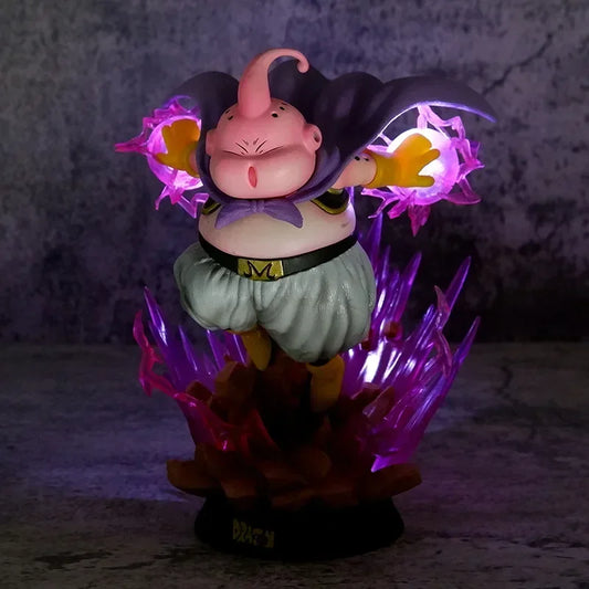 19cm Dragon Ball Z Figure Majin Buu Anime Figures Fat Buu GK Figurine with Light PVC Statue Model Doll Collectible Toys Gifts