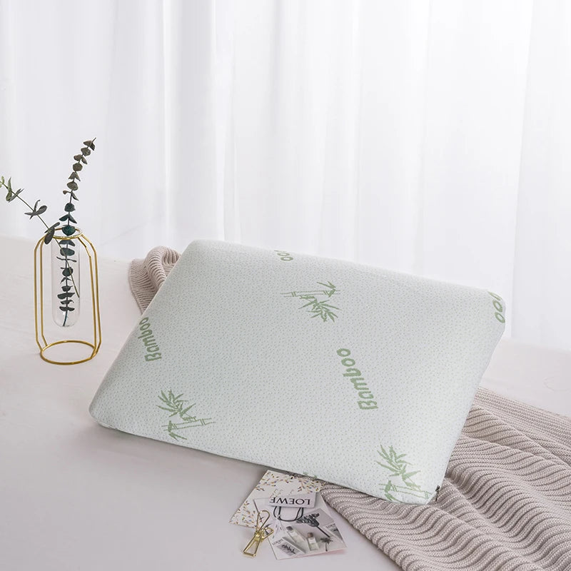 Bamboo patte slow rebound bread memory pillow for protection, space cotton invisible zipper design, single person adult pillow