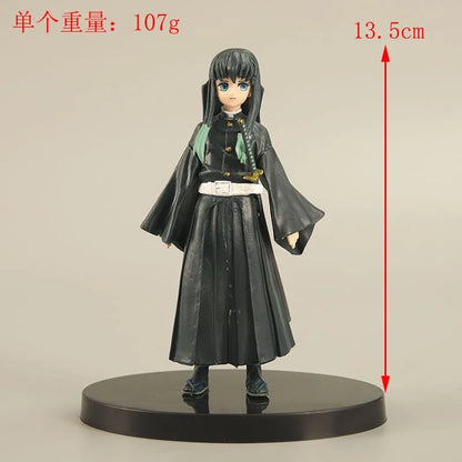 4PCS Demon Slayer Hashira Figures Set Anime Character Dolls Kyojuro Muichiro Mitsuri Uzui Decoration Ornament for Home Office
