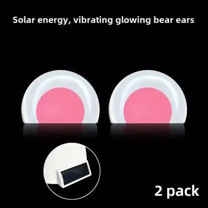 With or without lights 1 or 2pcs The car roof solar light decoration cat ears car cute panda ears Roof exterior decoration