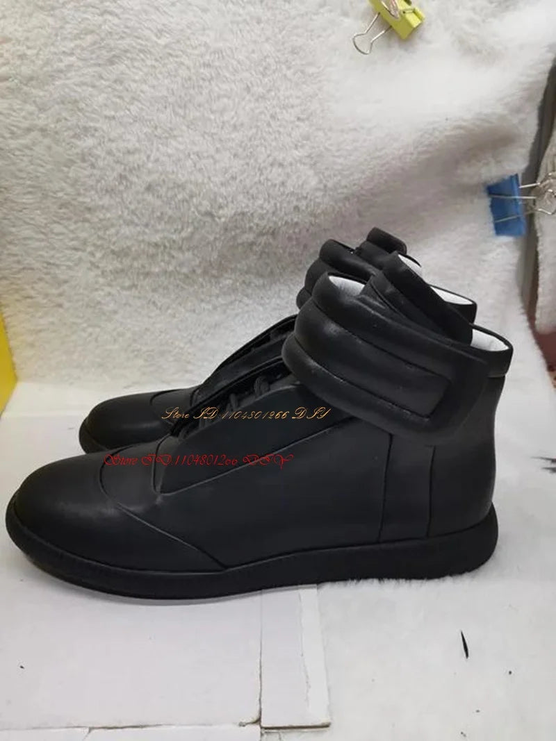 Real Picture Leather Street Style Men's Casual Shoes High Top Sneakers Man Boots Outdoor Activity Zapatillas Hombre Chaussure