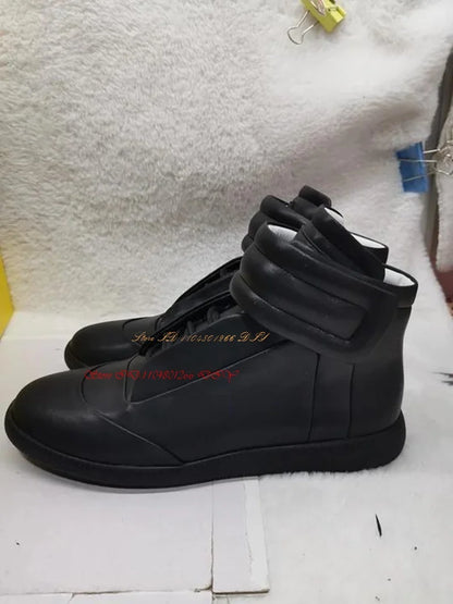 Real Picture Leather Street Style Men's Casual Shoes High Top Sneakers Man Boots Outdoor Activity Zapatillas Hombre Chaussure