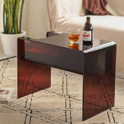 Acrylic Transparent Small Coffee Table C-shaped Sofa Card Table Living Room Window Side Table Corner Table Bedside Small Table