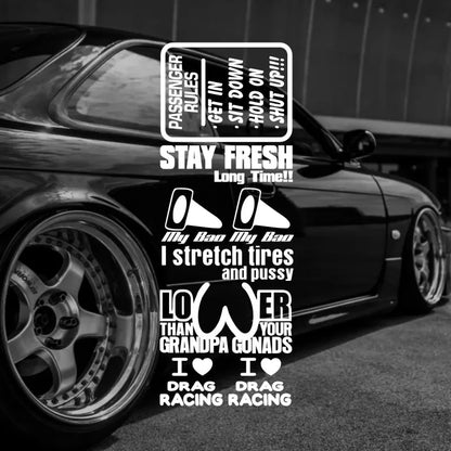 Funny JDM Car Sticker Vinyl Decal Auto Body Window Bumper Decoration Waterproof Personalized Tuning Accessories Universal