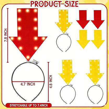Light up Arrow Headband Festival Hair Hoop LED Funny Novelty Hair Hoop for Party Game Props & Carnival Costume Accessories