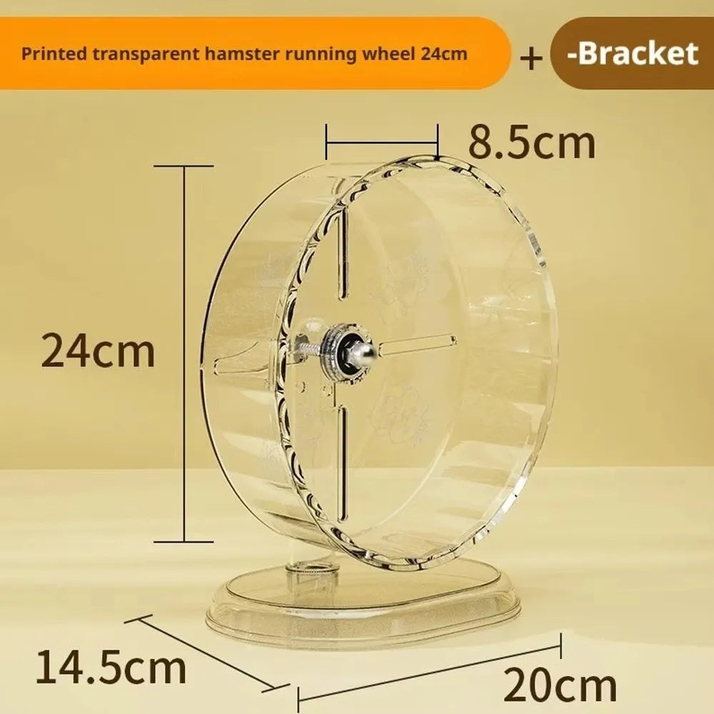 1pc Silent Hamster Running Wheel Easy To Disassemble Transparent Running Exercise Toy Widened Pet Exercise Wheel