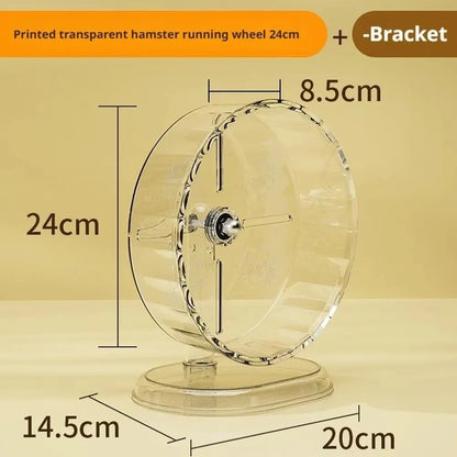 1pc Silent Hamster Running Wheel Easy To Disassemble Transparent Running Exercise Toy Widened Pet Exercise Wheel