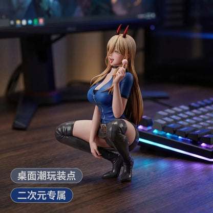 New Chainsaw Man Power Figure, Blood Fiend Statue Sexy Temptation Movable PVC Figure Anime Girl Favorite Table Model Toy Gift