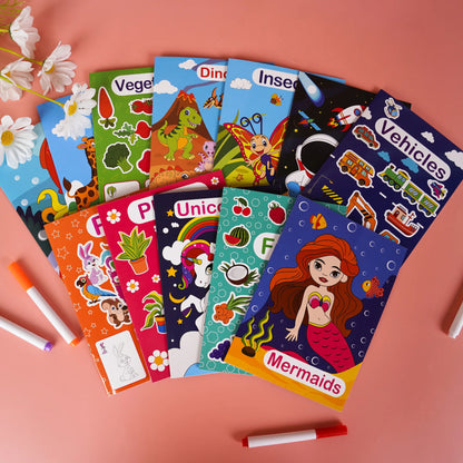 12Pcs/Set Children's Graffiti Drawing Coloring Book for 3-5Year Baby Learn To Draw Early Educational Interactive Preschool Toys