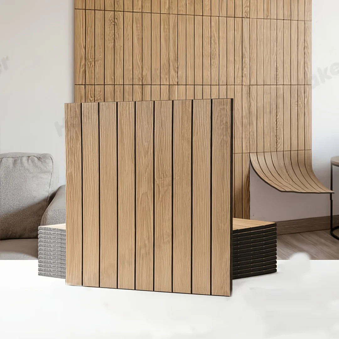 10pcs 30x30cm Peel and Stick Wood Slat Wall Panels| Decorative wall panels, self adhesive, living room, bedroom, not real wood