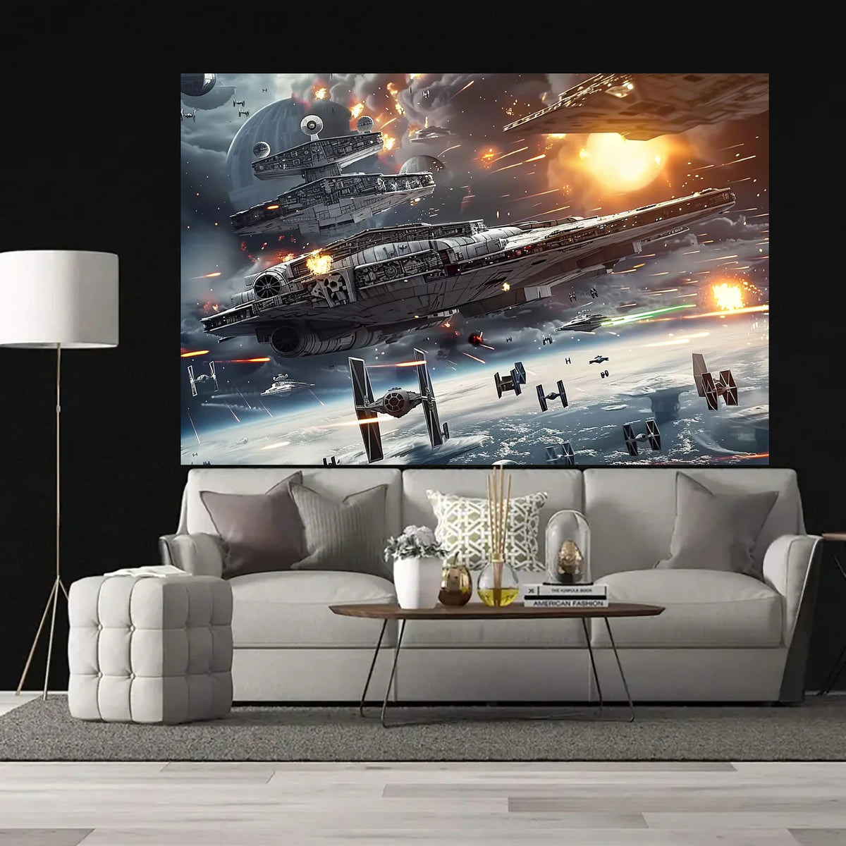 1 2D flat background piece of outer space galactic war theme - polyester, suitable for sci-fi themes and birthday decorations