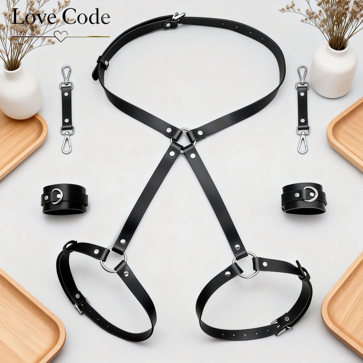 Women Garter Belt PU Leather Harness Lingerie Bodystockings Garter Belt Rave Sword Belts Gothic Bodysuit