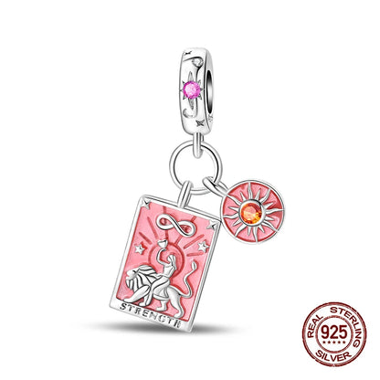 100% 925 Sterling Silver Tarot Collection Pendant DIY Hourglass Beads Fit Pandach Original Bracelet Women Jewelry Birthday Gift